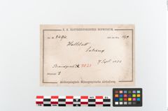 Etikett zu Keramikgefäß (NHMW-PRAE-003494)